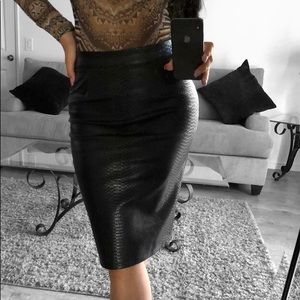 Snakeskin Pencil Skirt